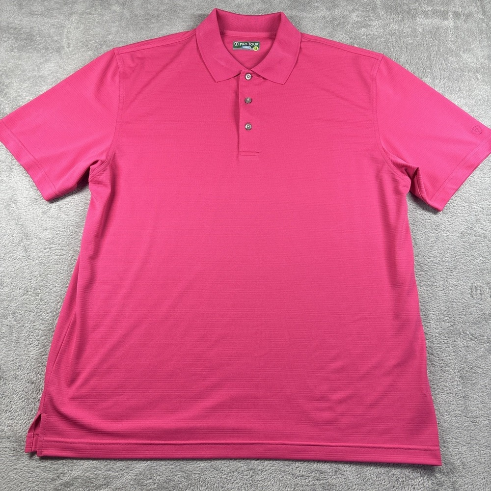 Pro Tour Coolplay Golf Polo Pink Short Sleeve Shirt Stretch Men's‎ Size XL